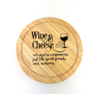 Engraved Oak wood Cheese knife set